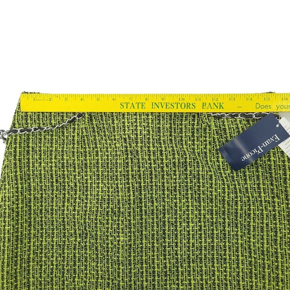 Evan Picone Straight Skirt Womens Size 10 Side Zipper Fashion Belt Green Nubby - Picture 10 of 12